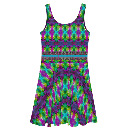 Fitted Skater Dress (Her/Muliebris)(Tree Link Stripe) RJSTH@Fabric#11 RJSTHS2021 RJS