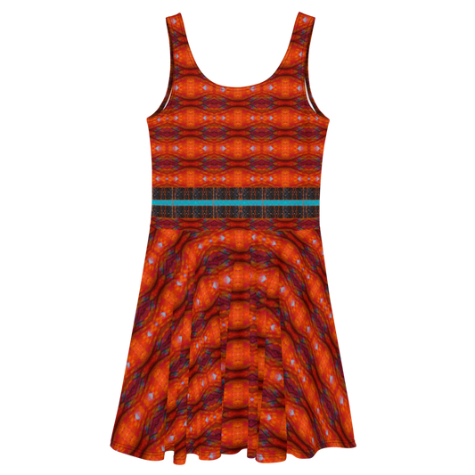 Fitted Skater Dress (Her/Muliebris)(Tree Link Stripe) RJSTH@Fabric#12 RJSTHS2021 RJS