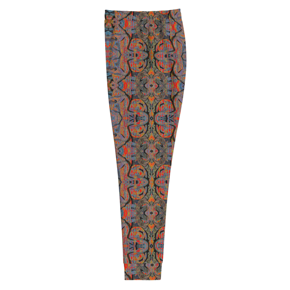 Hand Made, Print on Demand, Apparel & Accessories > Clothing > Activewear, Joggers, Sweatpants, River Jade Smithy, RJS, Travis Huffaker, RJSTH, 70% polyester, 27% cotton, 3% elastane, Slim fit, Cuffed legs, pockets, Elastic waistband, drawstring, GNHV8.2.1, Pure Candy Logo Collection orange, purple, jeweled, copper, side