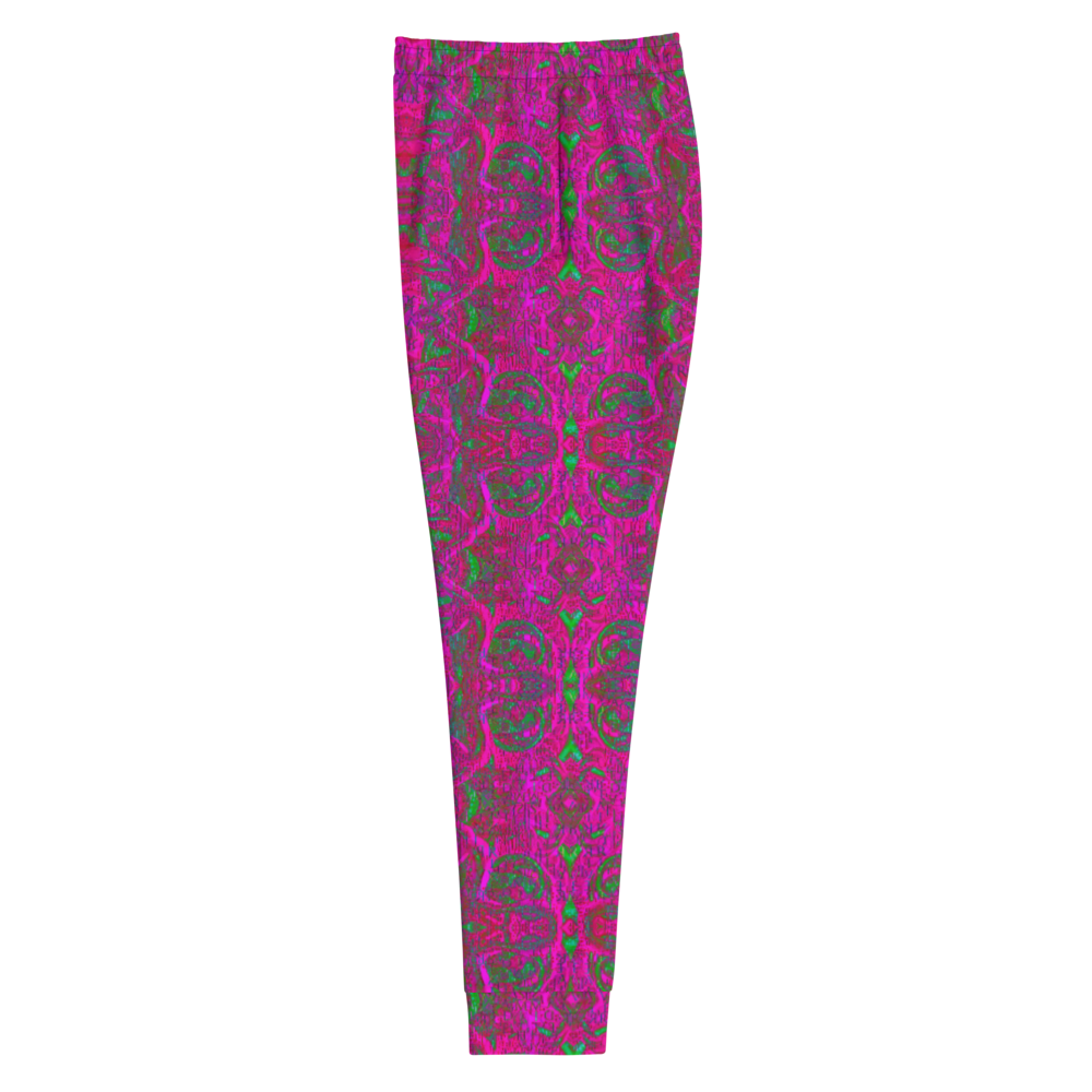 Hand Made, Print on Demand, Apparel & Accessories > Clothing > Activewear, Joggers, Sweatpants, River Jade Smithy, RJS, Travis Huffaker, RJSTH, 70% polyester, 27% cotton, 3% elastane, Slim fit, Cuffed legs, pockets, Elastic waistband, drawstring, Pure Candy Logo Pink, GNHCV8.2.1, intricate, jewelled, hammered, copper, pink, green, lilac, grail proof, side