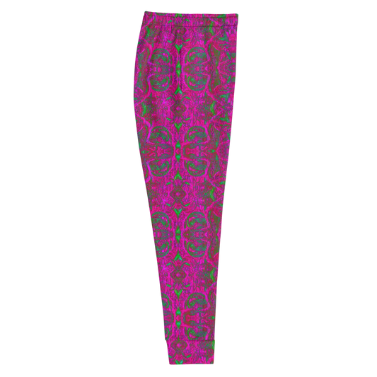 Hand Made, Print on Demand, Apparel & Accessories > Clothing > Activewear, Joggers, Sweatpants, River Jade Smithy, RJS, Travis Huffaker, RJSTH, 70% polyester, 27% cotton, 3% elastane, Slim fit, Cuffed legs, pockets, Elastic waistband, drawstring, Pure Candy Logo Pink, GNHCV8.2.1, intricate, jewelled, hammered, copper, pink, green, lilac, grail proof, side