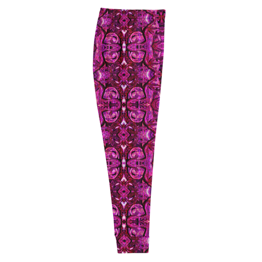 Hand Made, Print on Demand, Apparel & Accessories > Clothing > Activewear, Joggers, Sweatpants, River Jade Smithy, RJS, Travis Huffaker, RJSTH, 70% polyester, 27% cotton, 3% elastane, Slim fit, Cuffed legs, pockets, Elastic waistband, drawstring, Pure Candy Logo Pink, GNHV8.2.1, intricate, purple, pink, lilac, jewel, hammered, copper, grail proof, side