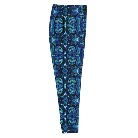 Hand Made, Print on Demand, Apparel & Accessories > Clothing > Activewear, Joggers, Sweatpants, River Jade Smithy, RJS, Travis Huffaker, RJSTH, 70% polyester, 27% cotton, 3% elastane, Slim fit, Cuffed legs, pockets, Elastic waistband, drawstring, Pure Candy Logo Collection, Blue, GNHV8.2.1, Intricate, Smithed, Jewel, side