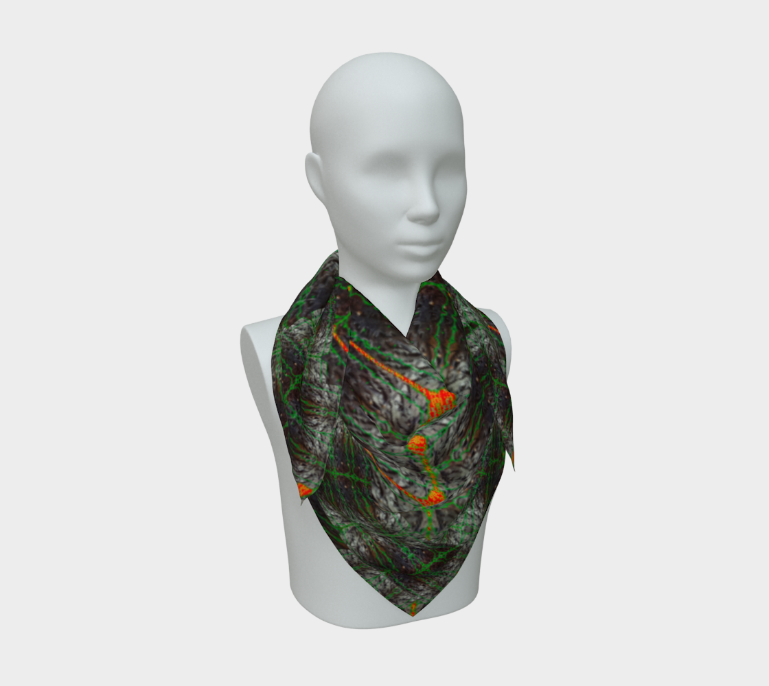 Silk Art Scarf (Vitta Serica Artis)(Rind#3 Tree Link Orange Logo) RJSTH@Fabric#3 RJSTHW2026 RJS