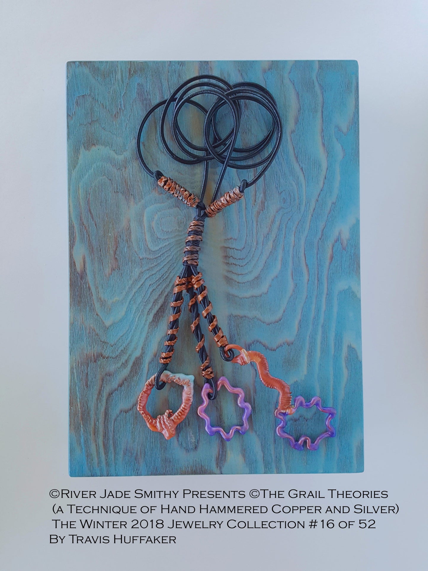 #16  of 52 ©The Grail Theories  (a Technique of Hand Hammered Copper and Silver) River Jade Smithy