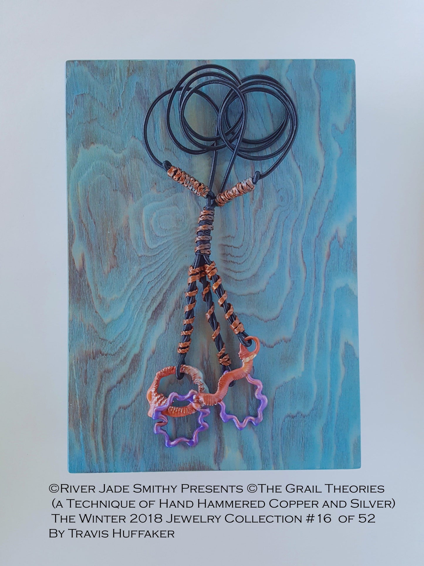 #16  of 52 ©The Grail Theories  (a Technique of Hand Hammered Copper and Silver) River Jade Smithy