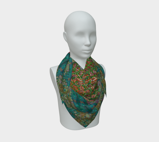 Silk Art Scarf (Vitta Serica Artis)(WindSong Flower) RJSTH@Fabric#4 RJSTHS2026 RJS