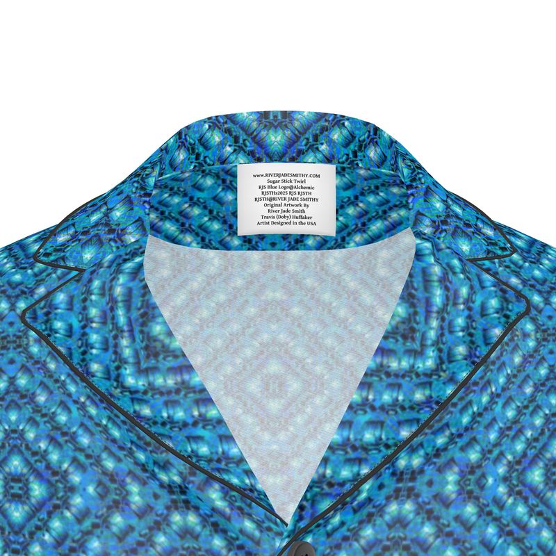Luxury Pajama Shirt (His/Virilis)(Sugar Stick Twirl (Elder Gift) Blue Logo@Alchemic) RJSTHs2025 RJS