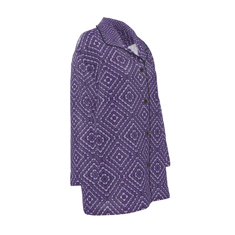 Luxury Pajama Shirt (Her/Muliebris)(Sugar Stick Twirl (Elder Gift) Purple Logo@Alchemic) RJSTHs2025 RJS