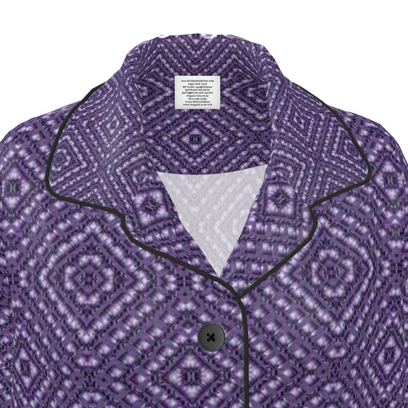 Luxury Pajama Shirt (Her/Muliebris)(Sugar Stick Twirl (Elder Gift) Purple Logo@Alchemic) RJSTHs2025 RJS