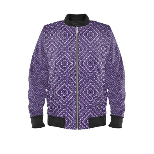 Reversible Silk Bomber Jacket (His/Virilis)(Sugar Stick Twirl (Elder Gift) Purple Logo@Alchemic) RJSTHs2025 RJS