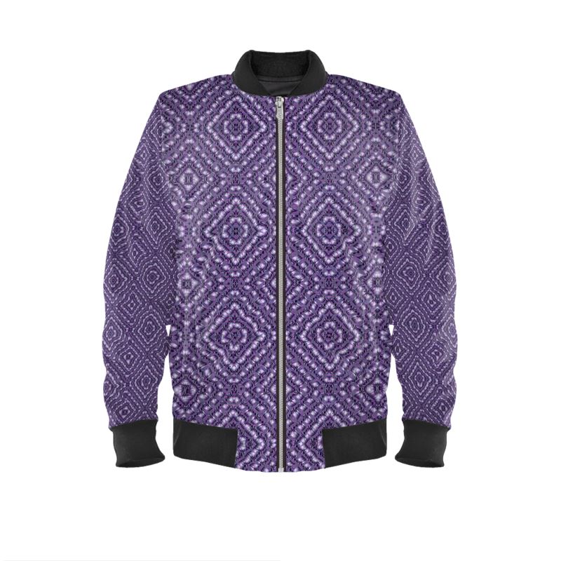 Reversible Silk Bomber Jacket (His/Virilis)(Sugar Stick Twirl (Elder Gift) Purple Logo@Alchemic) RJSTHs2025 RJS