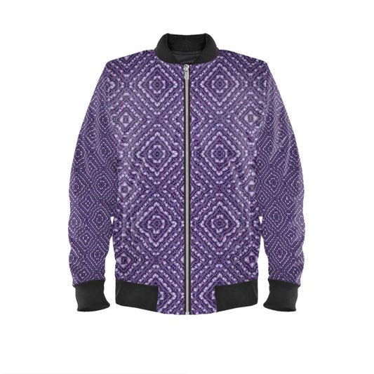 Reversible Silk Bomber Jacket (His/Virilis)(Sugar Stick Twirl (Elder Gift) Purple Logo@Alchemic) RJSTHs2025 RJS