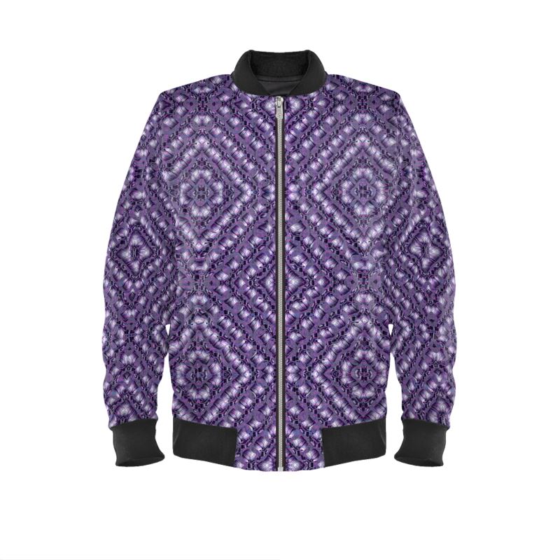 Reversible Silk Bomber Jacket (His/Virilis)(Sugar Stick Twirl (Elder Gift) Purple Logo@Alchemic) RJSTHs2025 RJS