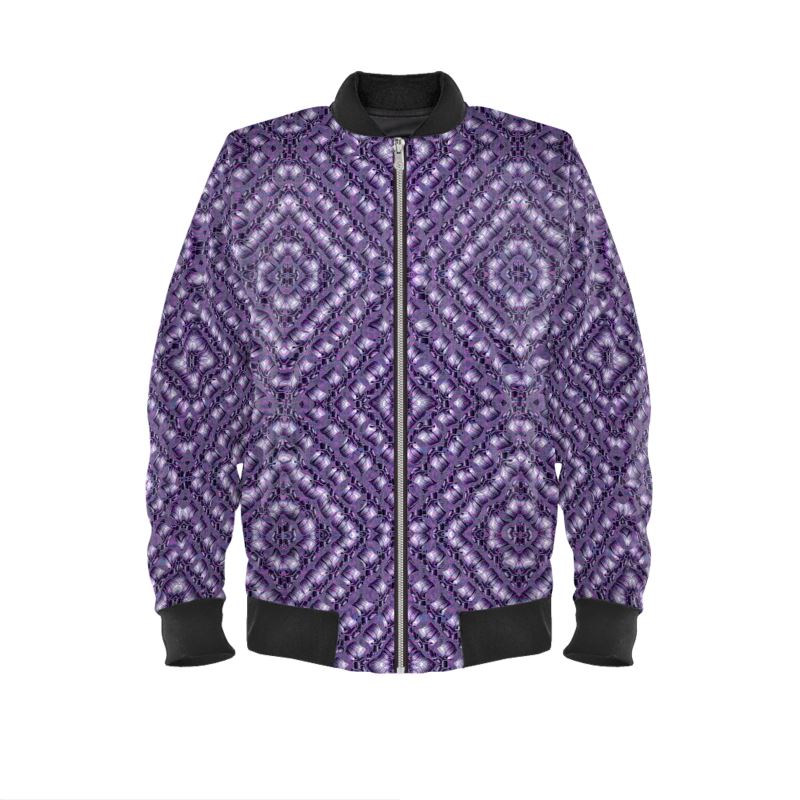 Reversible Silk Bomber Jacket (His/Virilis)(Sugar Stick Twirl (Elder Gift) Purple Logo@Alchemic) RJSTHs2025 RJS