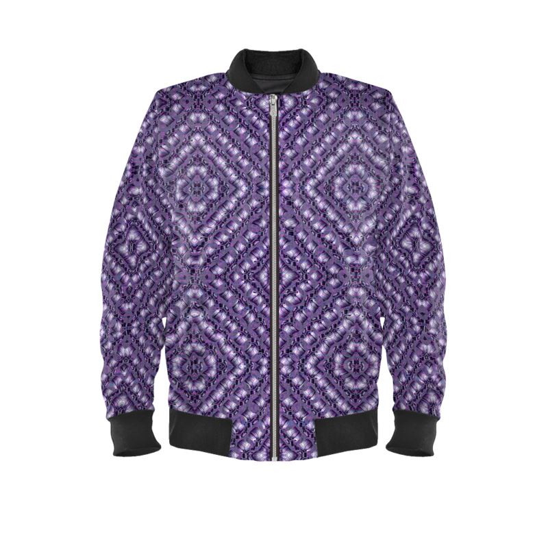 Reversible Silk Bomber Jacket (His/Virilis)(Sugar Stick Twirl (Elder Gift) Purple Logo@Alchemic) RJSTHs2025 RJS