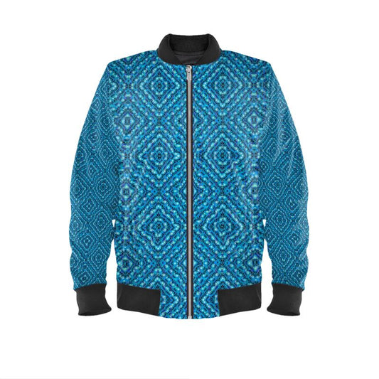 Reversible Silk Bomber Jacket (His/Virilis)(Sugar Stick Twirl (Elder Gift) Blue Logo@Alchemic) RJSTHs2025 RJS