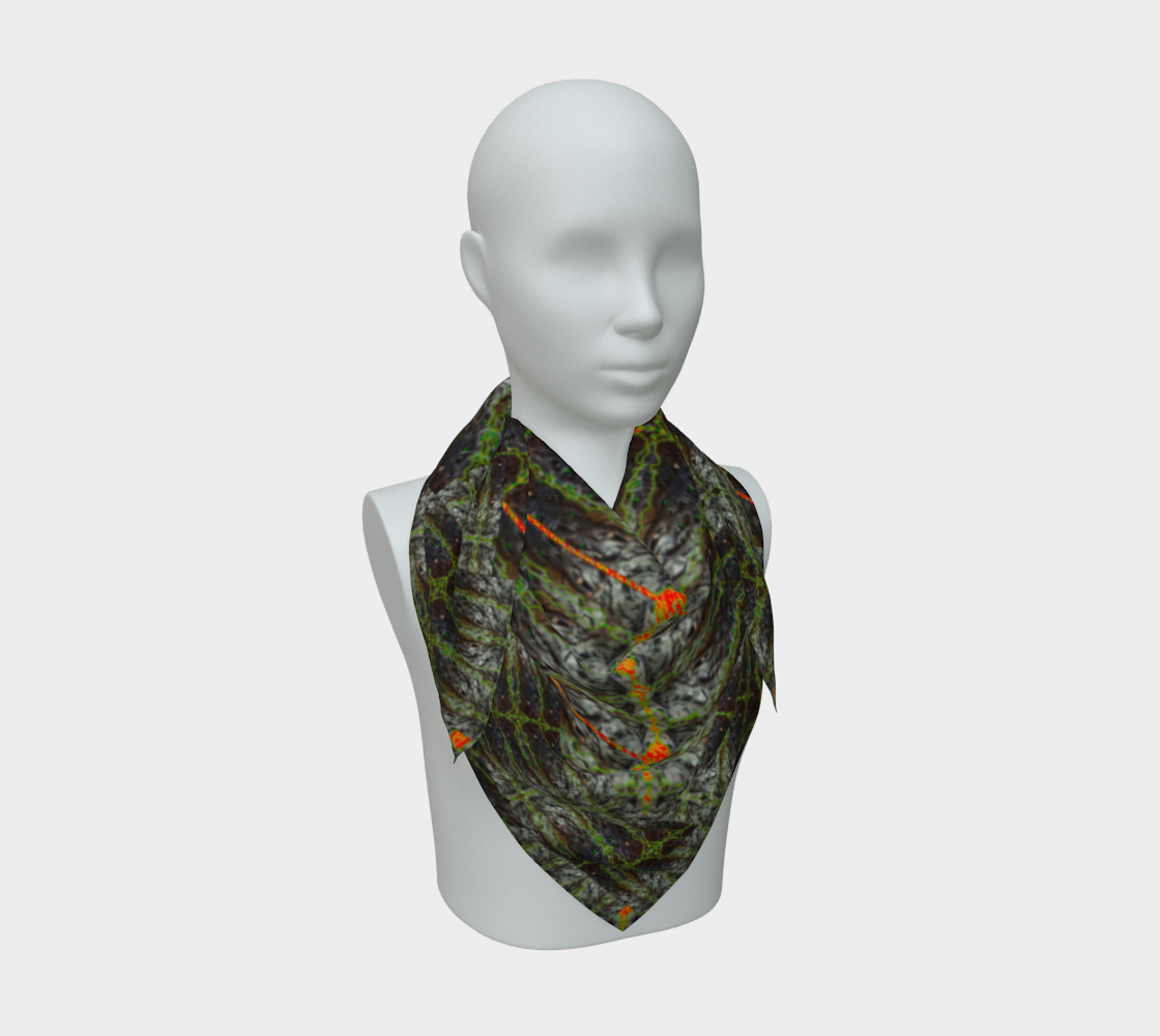 Silk Art Scarf (Vitta Serica Artis)(Rind#1 Tree Link Orange Logo) RJSTH@Fabric#1 RJSTHW2026 RJS