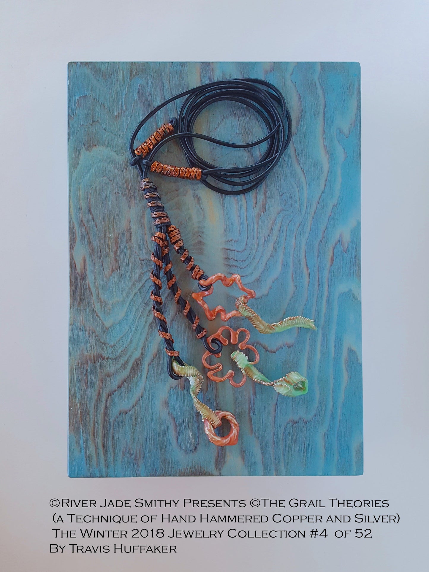 #4  of ©52 The Grail Theories  (a Technique of Hand Hammered Copper and Silver) River Jade Smithy