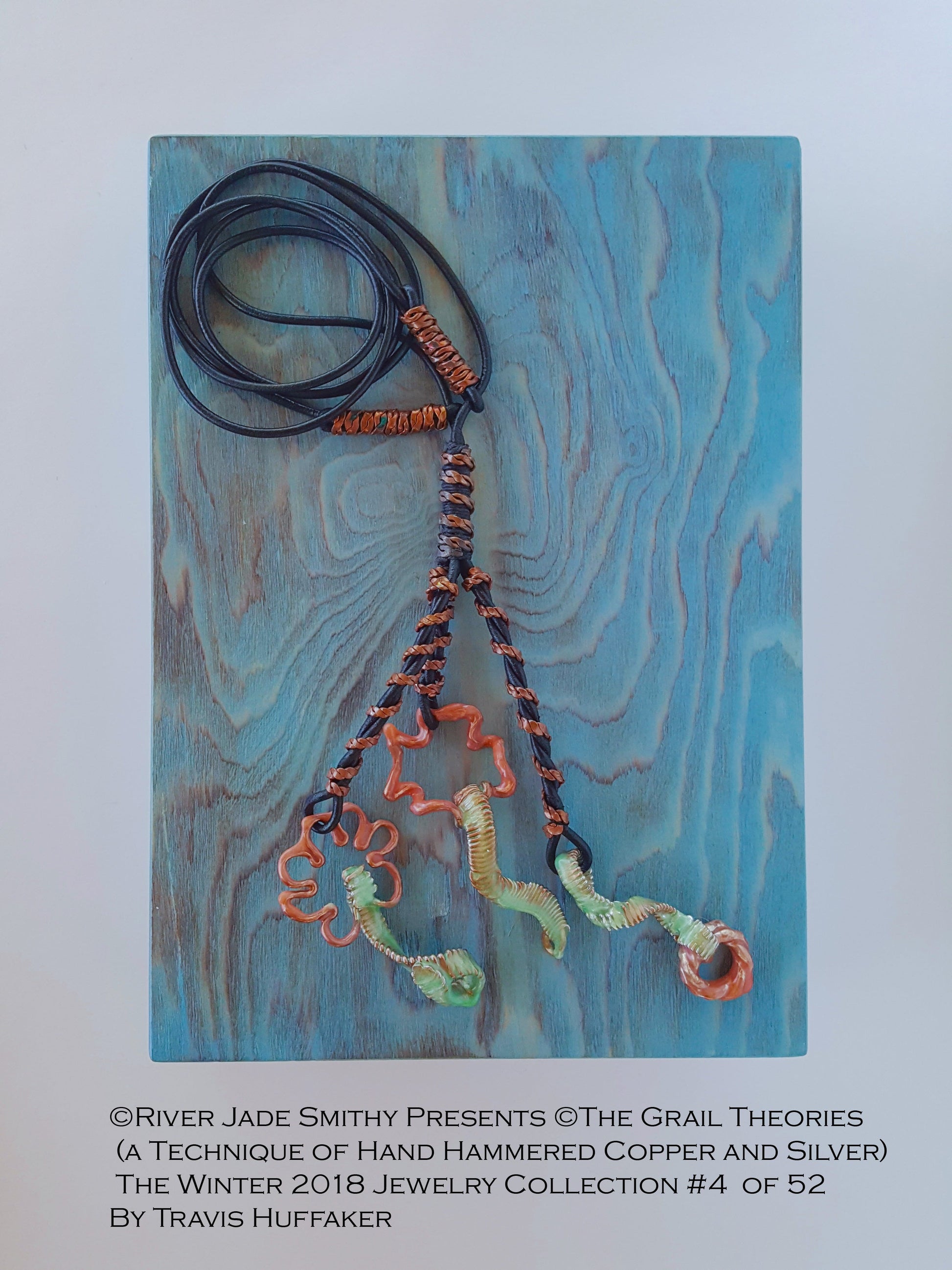 #4  of ©52 The Grail Theories  (a Technique of Hand Hammered Copper and Silver) River Jade Smithy