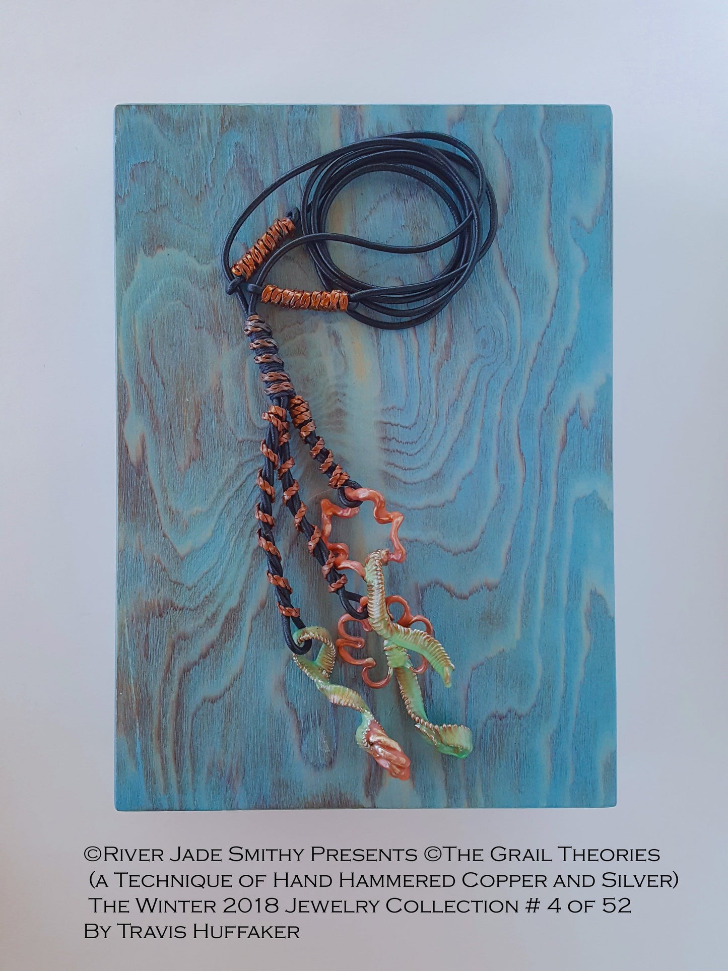 #4  of ©52 The Grail Theories  (a Technique of Hand Hammered Copper and Silver) River Jade Smithy