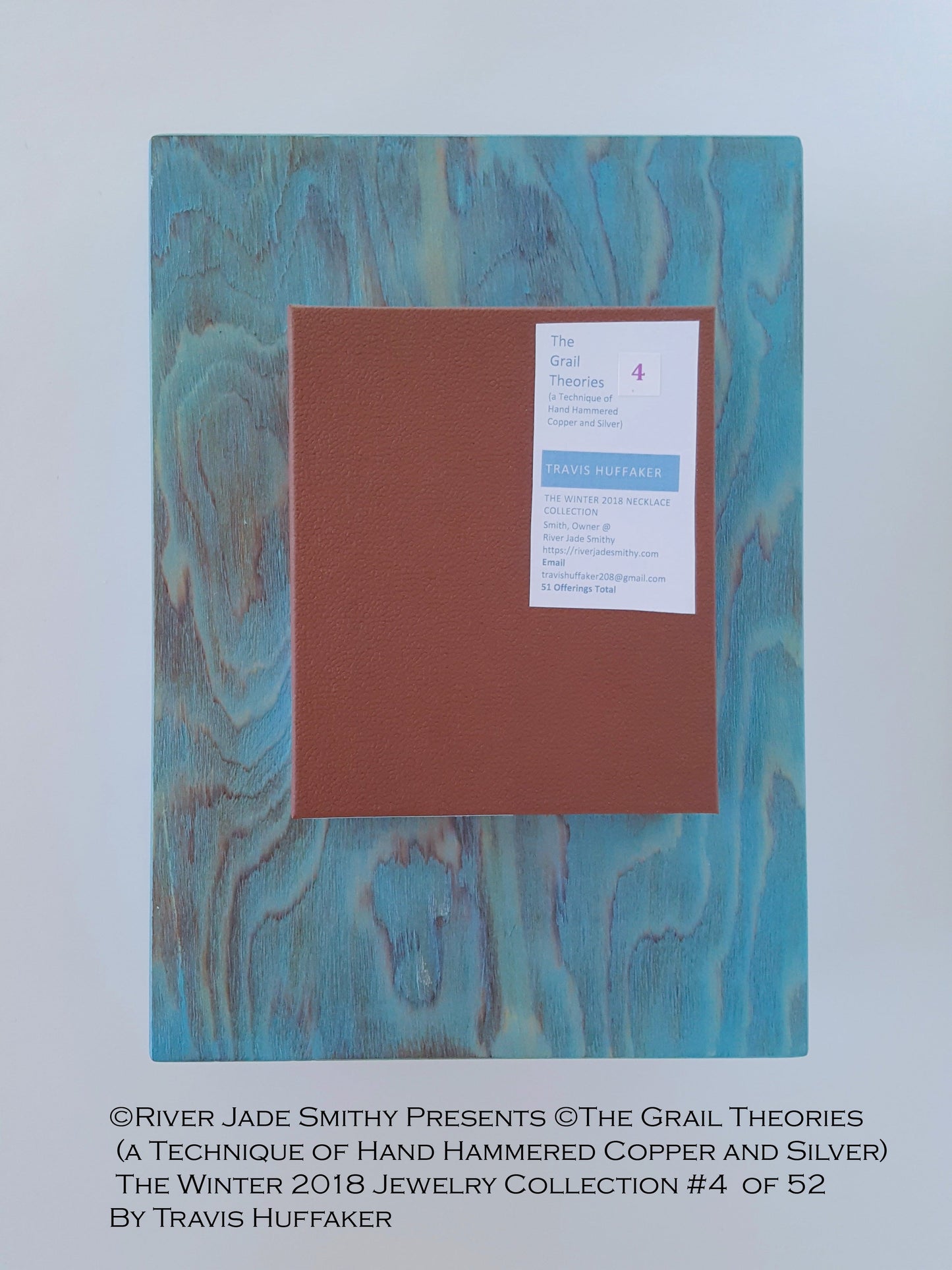 #4  of ©52 The Grail Theories  (a Technique of Hand Hammered Copper and Silver) River Jade Smithy