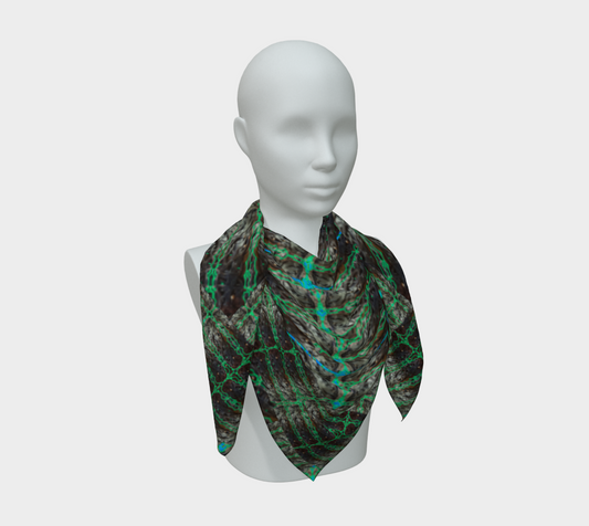 Silk Art Scarf (Vitta Serica Artis)(Rind#10 Tree Link Blue Logo) RJSTH@Fabric#10 RJSTHW2026 RJS