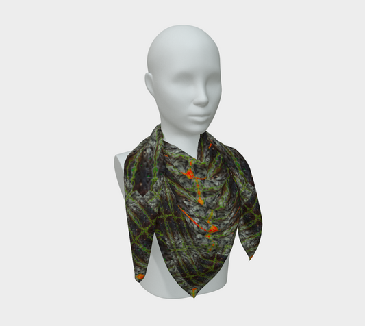 Silk Art Scarf (Vitta Serica Artis)(Rind#1 Tree Link Orange Logo) RJSTH@Fabric#1 RJSTHW2026 RJS