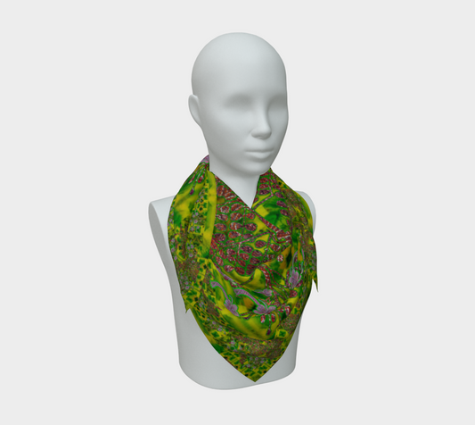 Silk Art Scarf (Vitta Serica Artis)(WindSong Flower) RJSTH@Fabric#5 RJSTHS2026 RJS