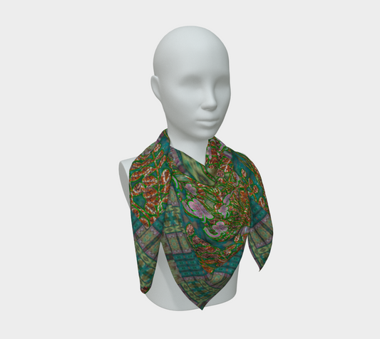 Silk Art Scarf (Vitta Serica Artis)(WindSong Flower) RJSTH@Fabric#4 RJSTHS2026 RJS