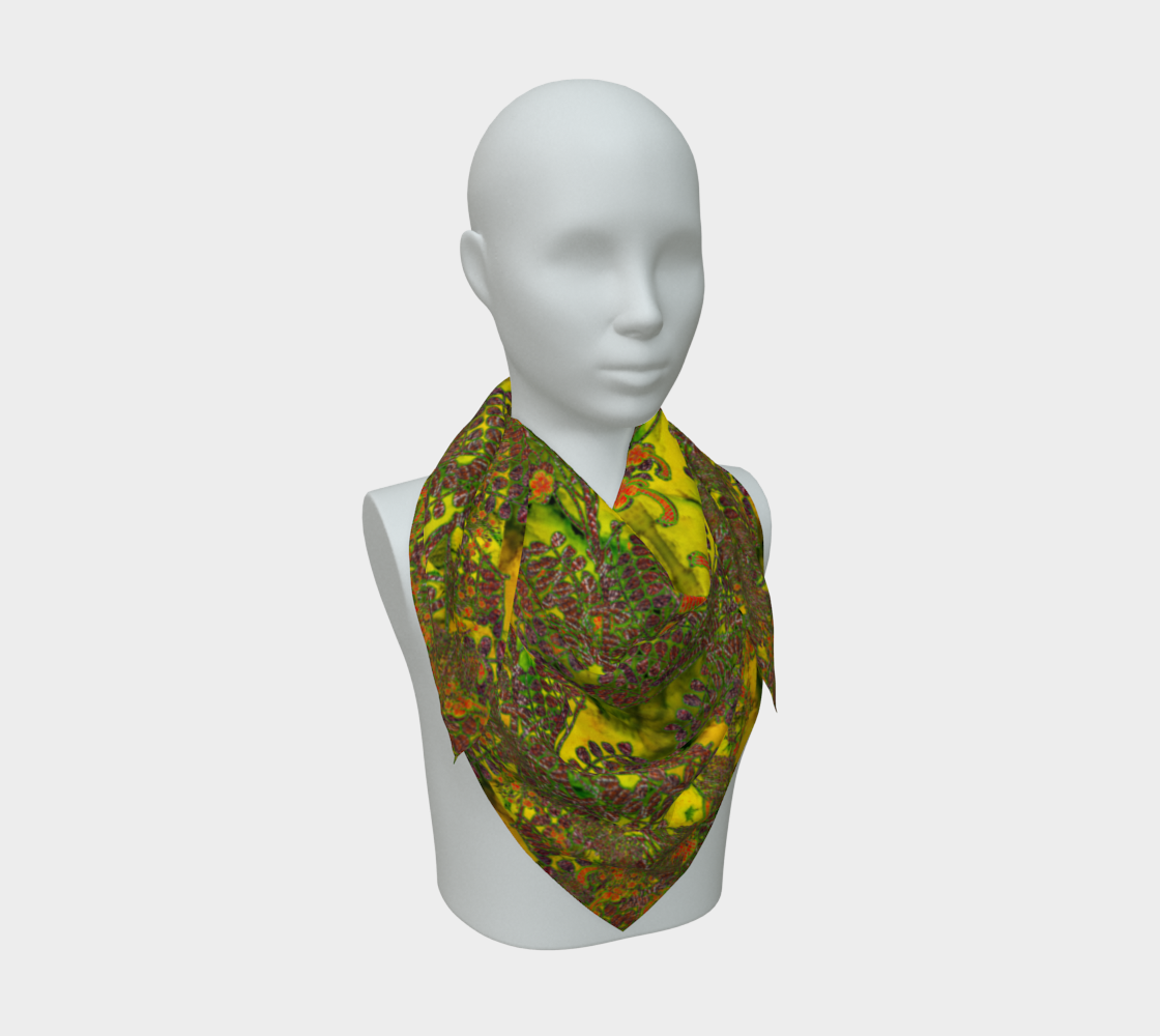 Silk Art Scarf (Vitta Serica Artis)(WindSong Flower) RJSTH@Fabric#1 RJSTHS2026 RJS