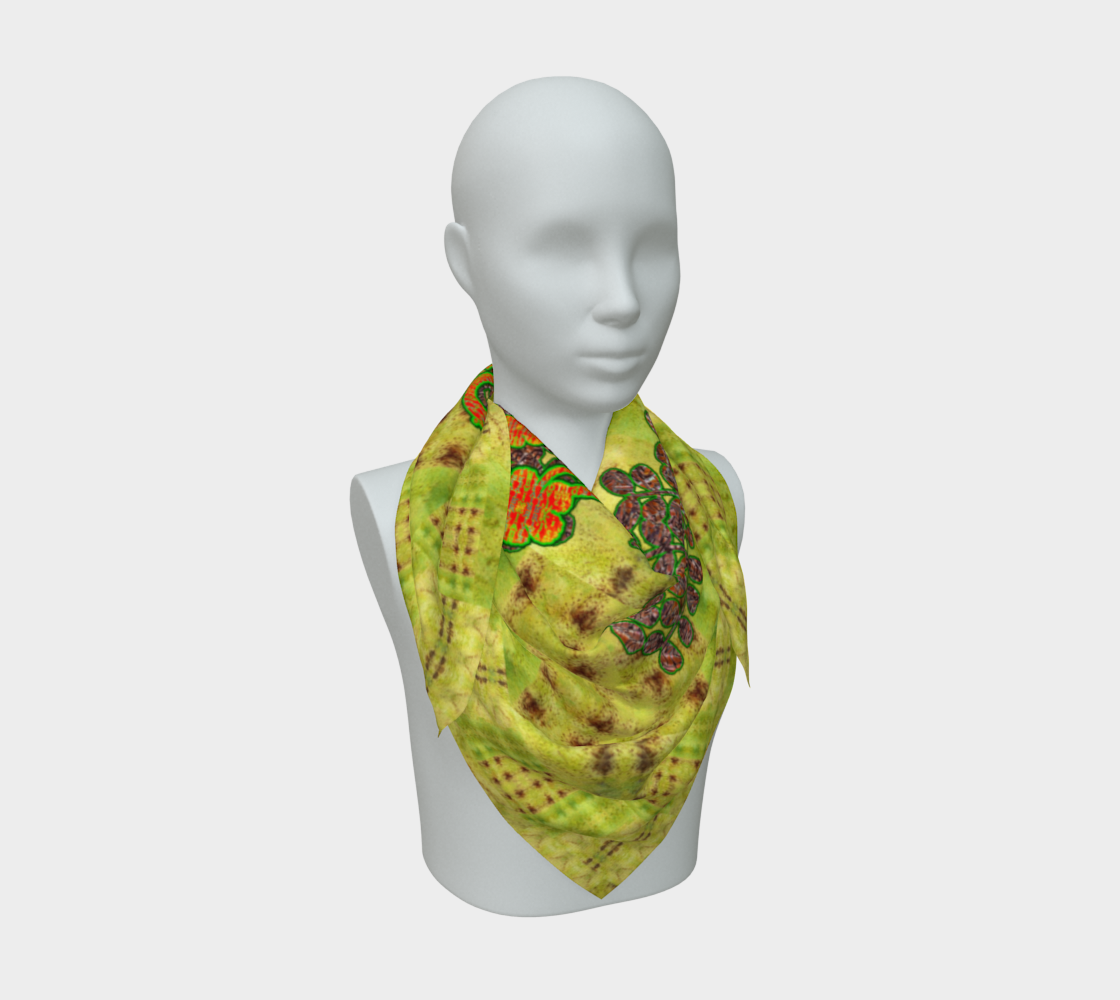 Silk Art Scarf (Vitta Serica Artis)(WindSong Flower) RJSTH@Fabric#2 RJSTHS2026 RJS
