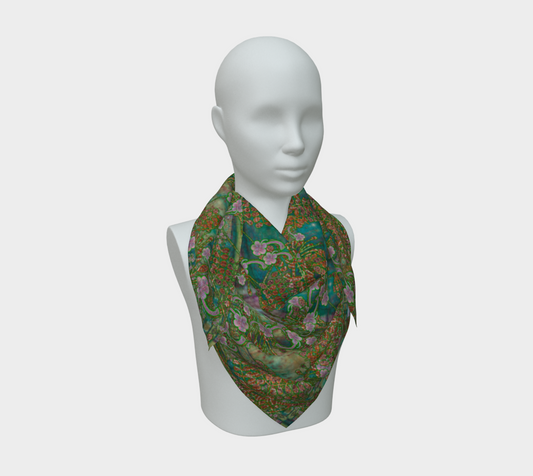 Silk Art Scarf (Vitta Serica Artis)(WindSong Flower) RJSTH@Fabric#4 RJSTHS2026 RJS