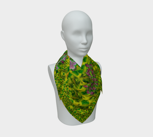 Silk Art Scarf (Vitta Serica Artis)(WindSong Flower) RJSTH@Fabric#5 RJSTHS2026 RJS