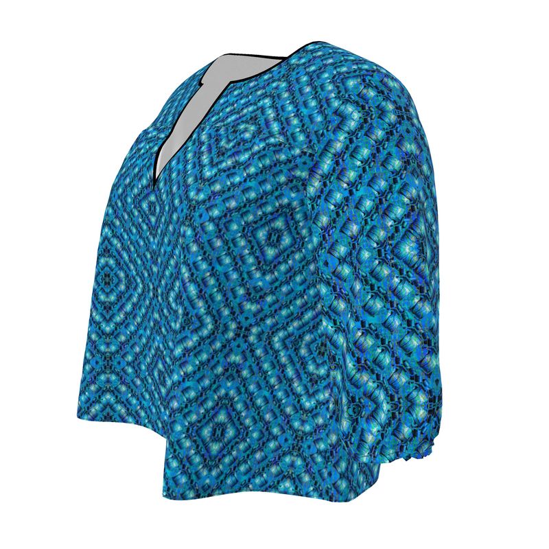 Blouse (Sugar Stick Twirl (Elder Gift) Cuffs & Blue Logo@Alchemic River Jade Smithy