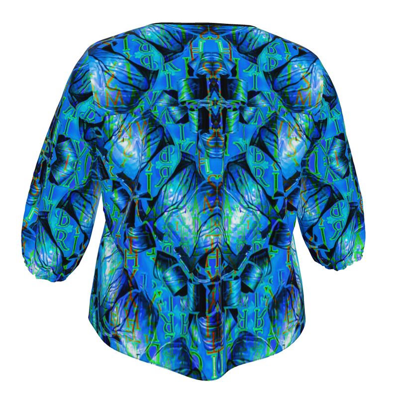 Blouse (Sugar Stick Twirl (Elder Gift) Cuffs & Blue Logo@Alchemic) River Jade Smithy