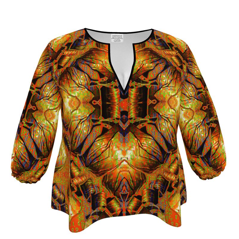 Blouse (Sugar Stick Twirl (Elder Gift) Cuffs & Orange Logo@Alchemic) River Jade Smithy