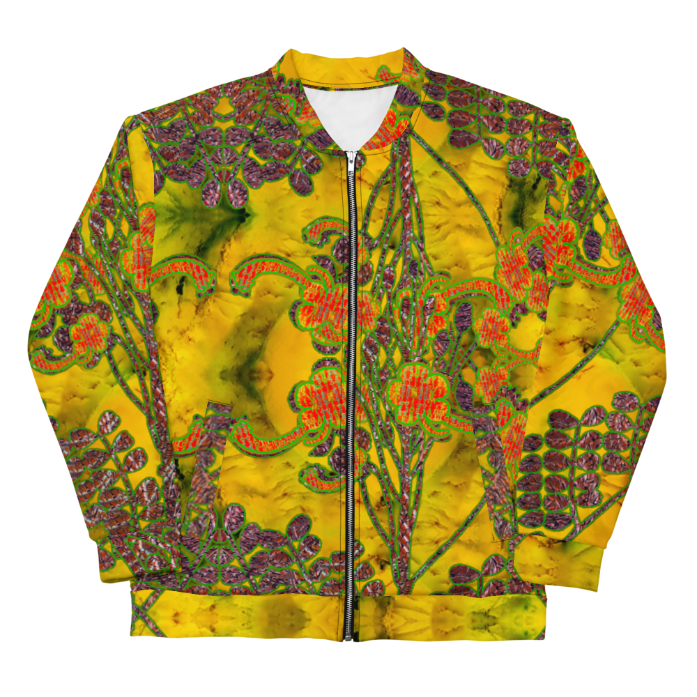 Bomber Jacket RJSTH@Fabric#1 (Unisex)(WindSong Flower Collection) RJSTHW2022  River Jade Smithy River Jade Smithy
