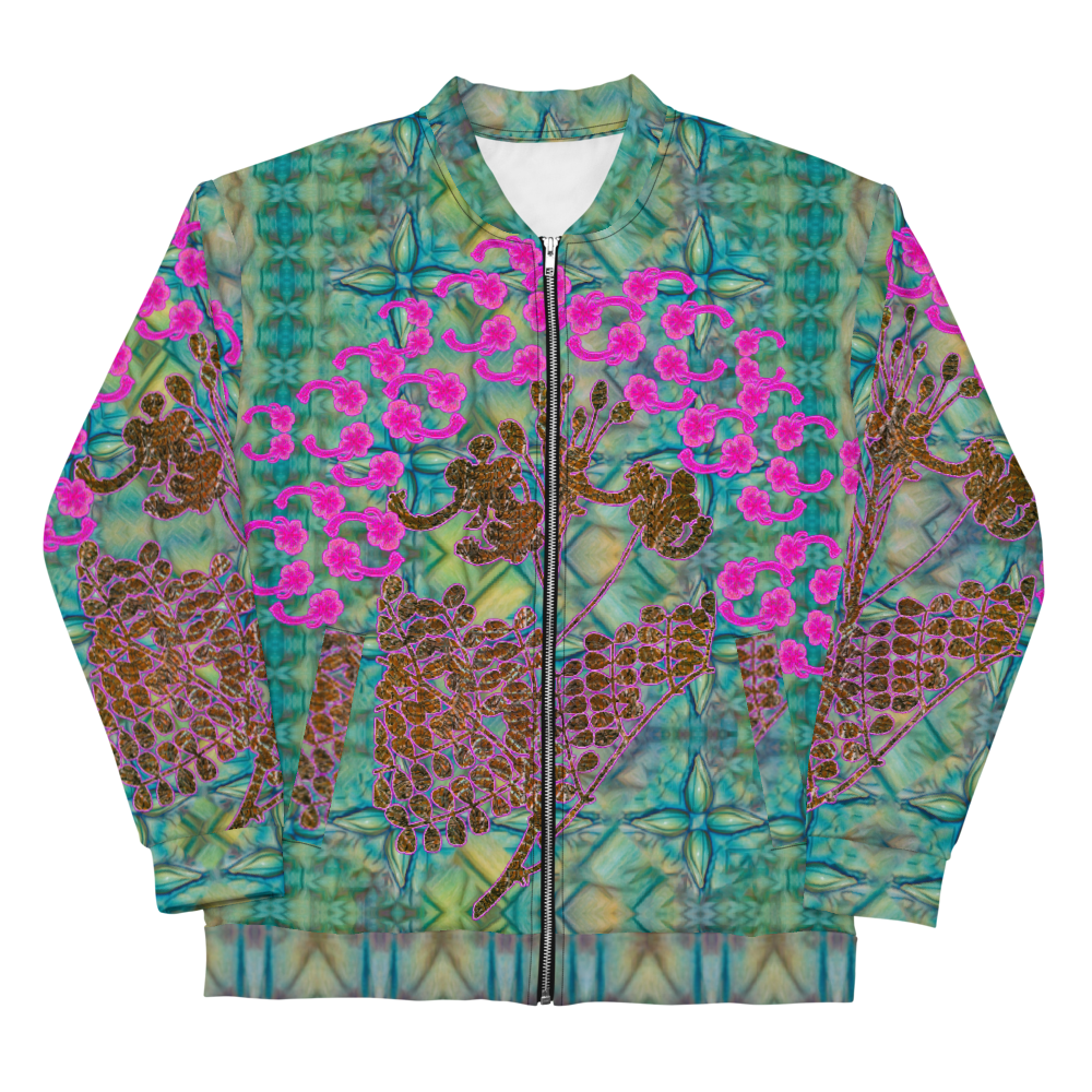 Bomber Jacket RJSTH@Fabric#9 (Unisex)(WindSong Flower Collection) RJSTHW2022 River Jade Smithy River Jade Smithy