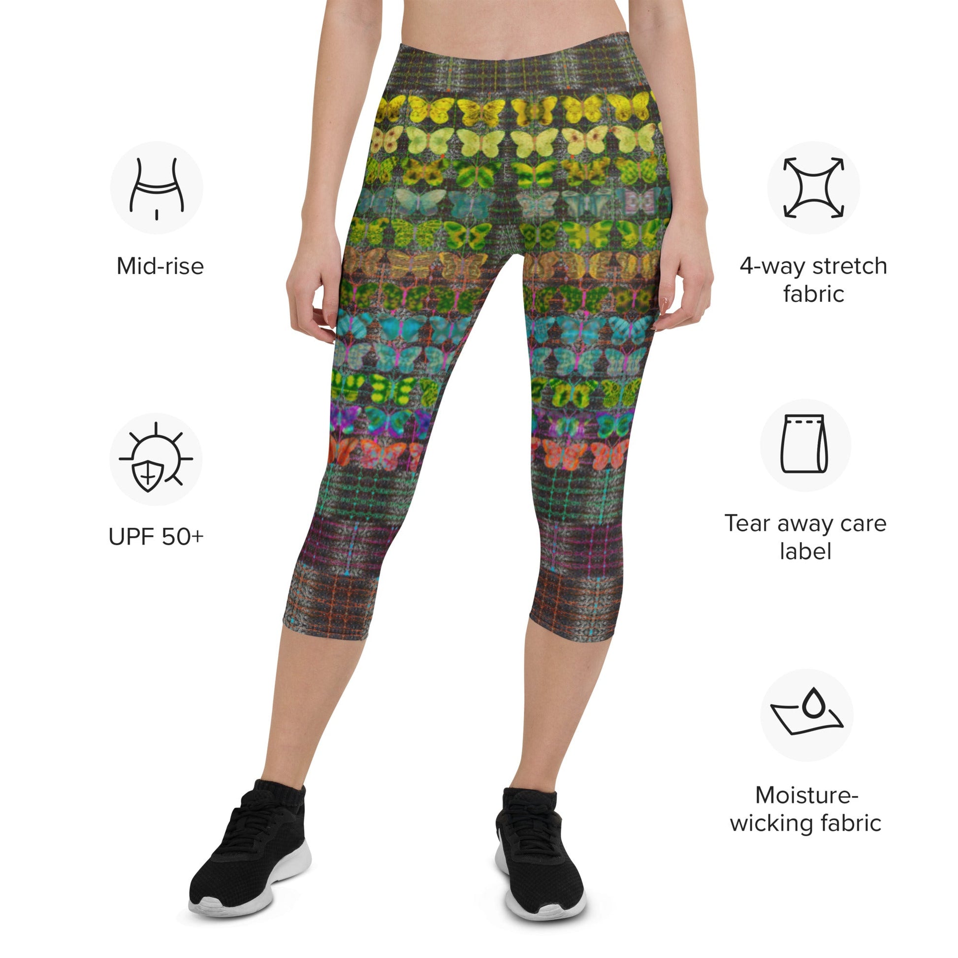 Capri Leggings (Her/They) Pride 2022 TreeLink@RJSTH@Fabrics#1-12 Butterfly Glade RJSTHS2022 River Jade Smithy