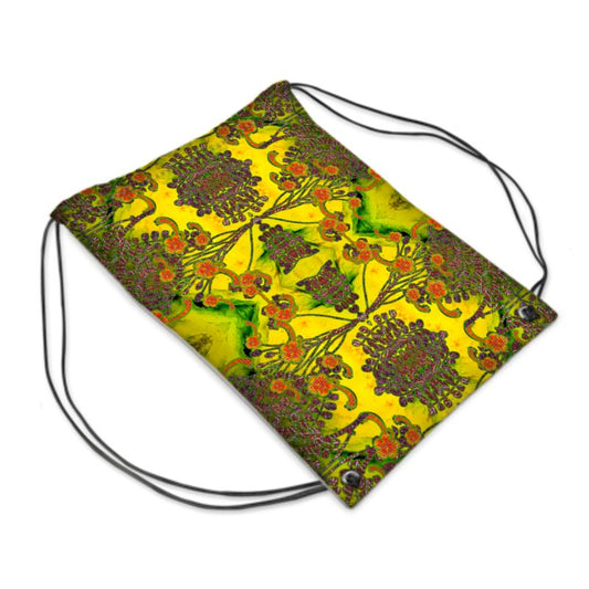 Drawstring Sports Bag (WindSong Flower) RJSTH@FABRIC#1 RJSTHS2021 River Jade Smithy