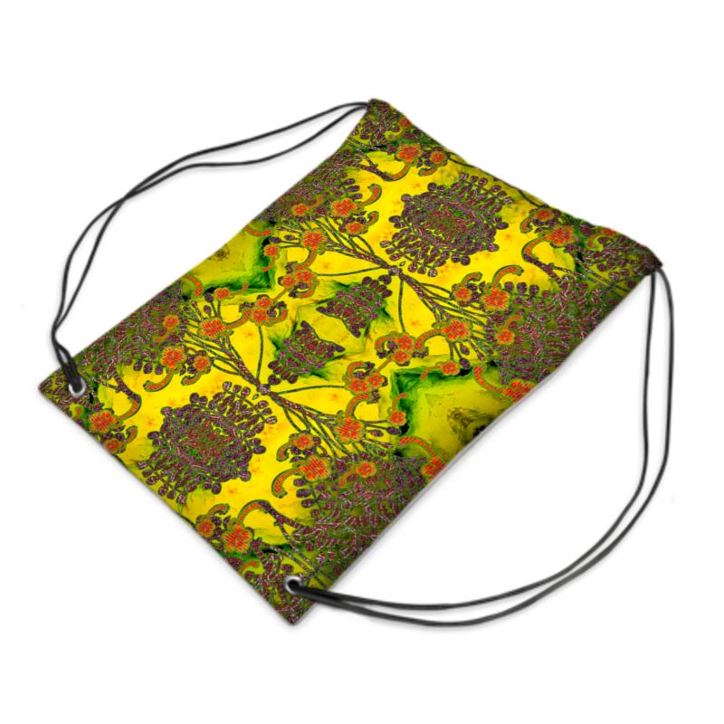 Drawstring Sports Bag (WindSong Flower) RJSTH@FABRIC#1 RJSTHS2021 River Jade Smithy