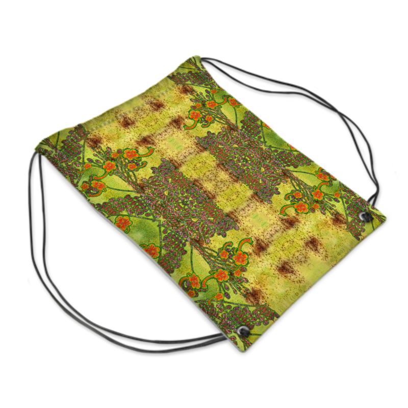 Drawstring Sports Bag (WindSong Flower) RJSTH@FABRIC#2 RJSTHS2021 River Jade Smithy