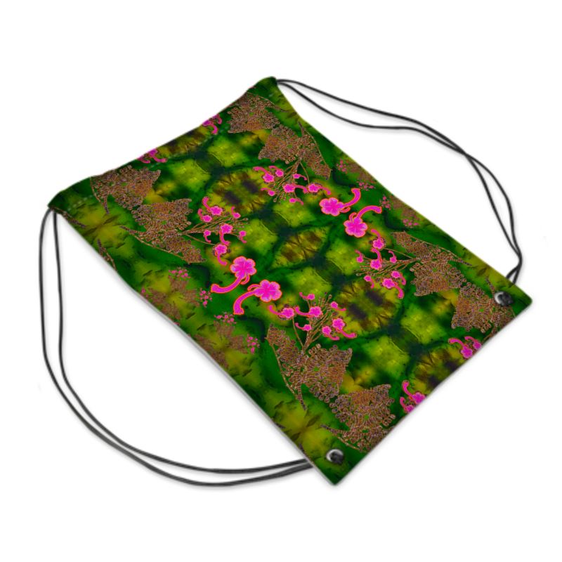 Drawstring Sports Bag (WindSong Flower) RJSTH@FABRIC#7 RJSTHS2021 River Jade Smithy