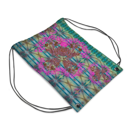 Drawstring Sports Bag (WindSong Flower) RJSTH@FABRIC#9 RJSTHS2021 River Jade Smithy