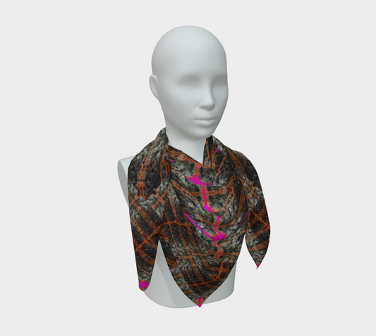 Silk Art Scarf (Vitta Serica Artis)(Rind#7 Tree Link Pink Logo) RJSTH@Fabric#7 RJSTHW2026 RJS