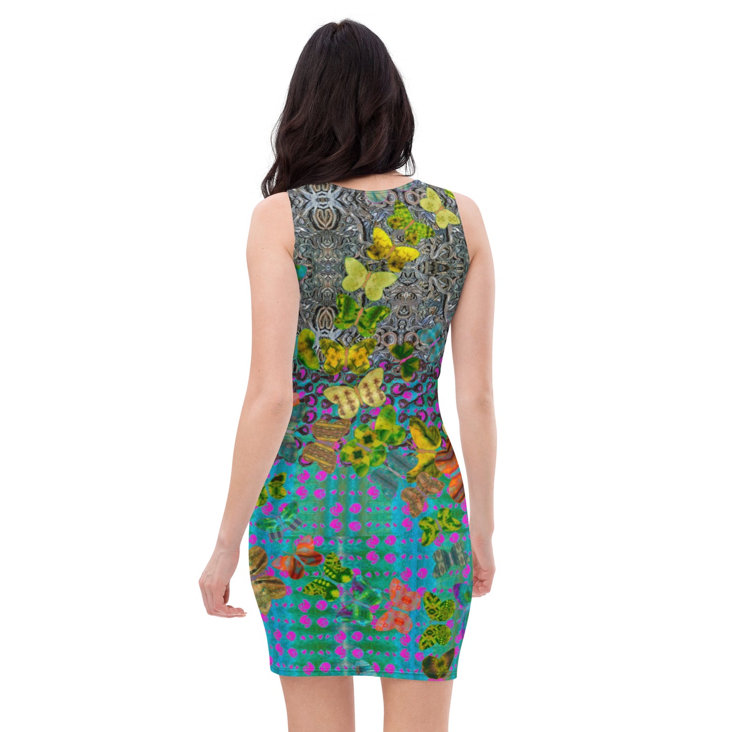 Fitted Sleeveless Dress (Her/They)(Butterfly Glade Shoal Solstice GNHV8.8) RJSTH@Fabric#8 RJSTHw2021 RJS