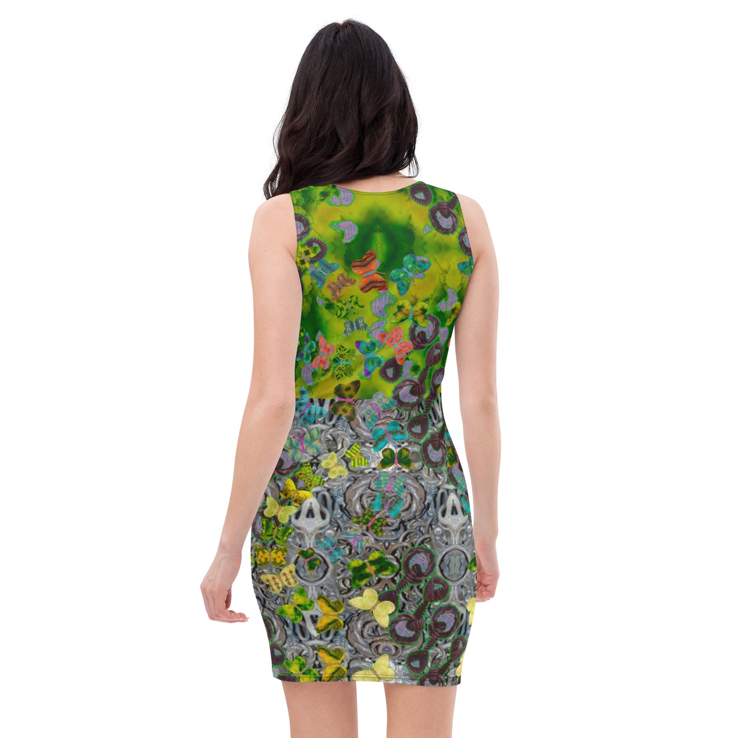 Fitted Sleeveless Bodycon Dress (Her/Muliebris)(Butterfly Glade Shoal Solstice GNHV8.5) RJSTH@Fabric#5 RJSTHw2021 RJS