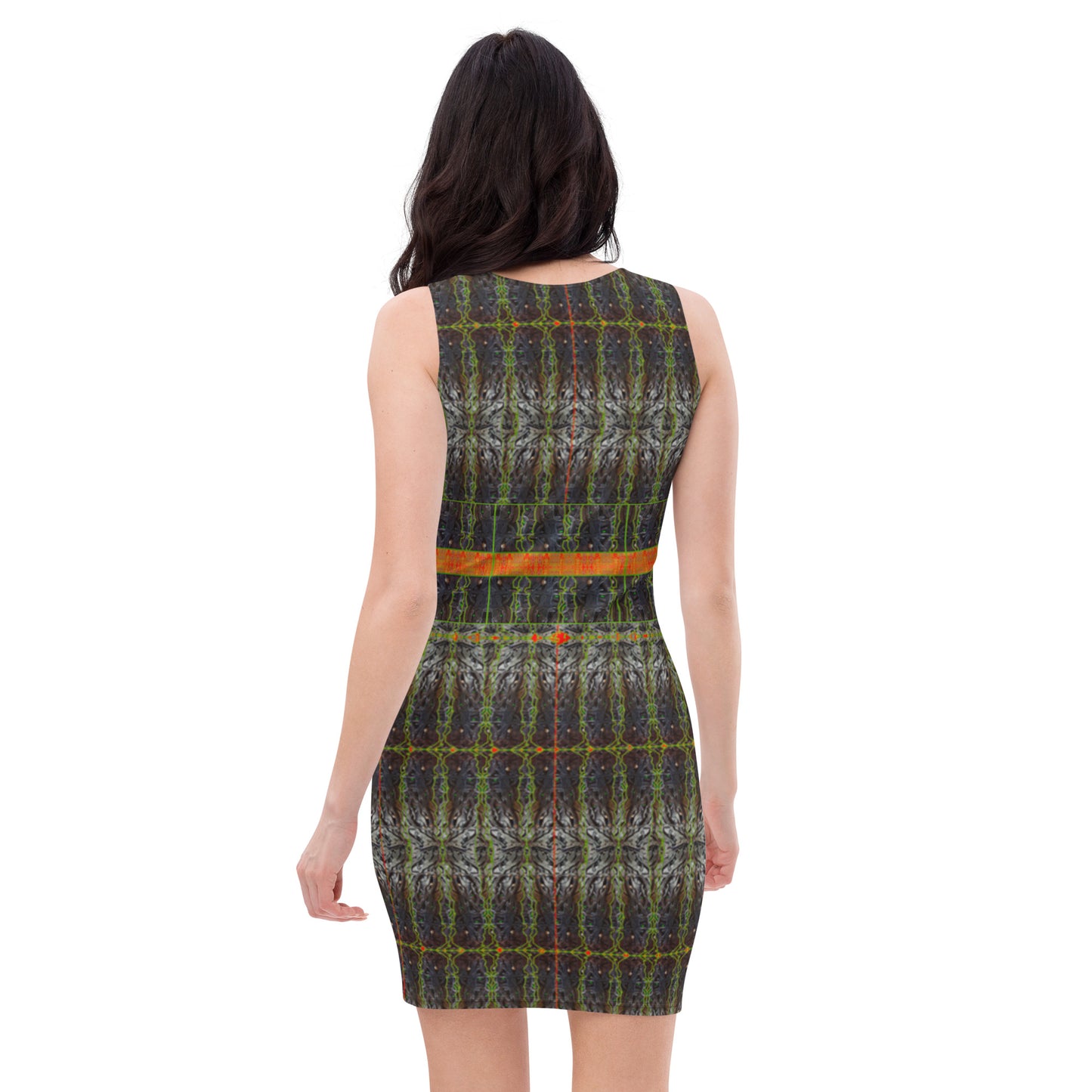 Fitted Sleeveless Bodycon Dress (Her/Muliebris)(Rind#1 Ouroboros Butterfly Belt Tree Link) RJSTH@Fabric#1  RJSTHW2021 RJS