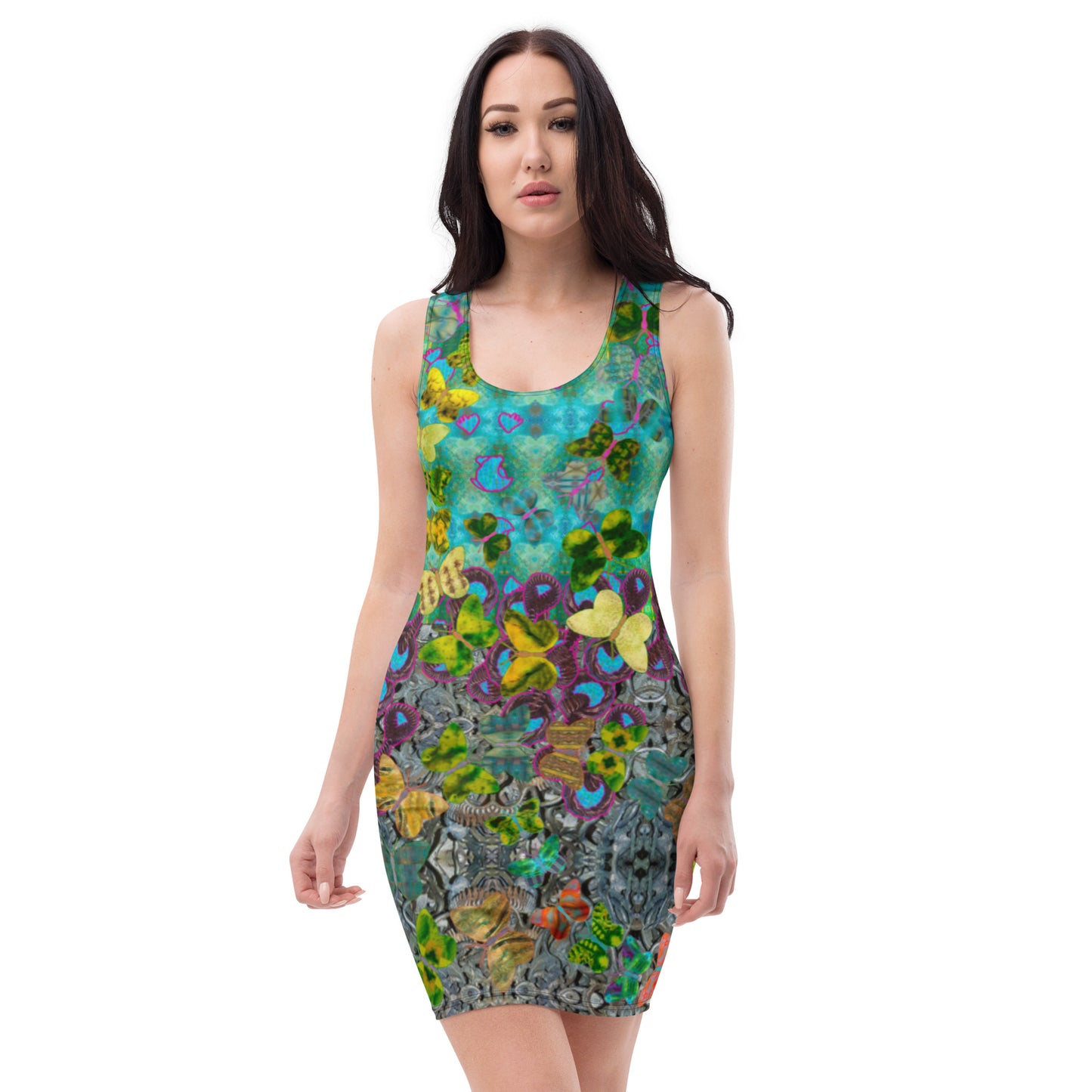 Fitted Sleeveless Dress (Her/They)(Butterfly Glade Shoal Solstice GNHV8.11) RJSTH@Fabric#11 RJSTHw2021 RJS